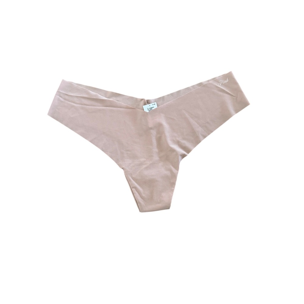 Victoria's Secret PINK No Show Thong Panty Bundle of  3 XL Blush Tan Leopard NEW - Picture 6 of 11